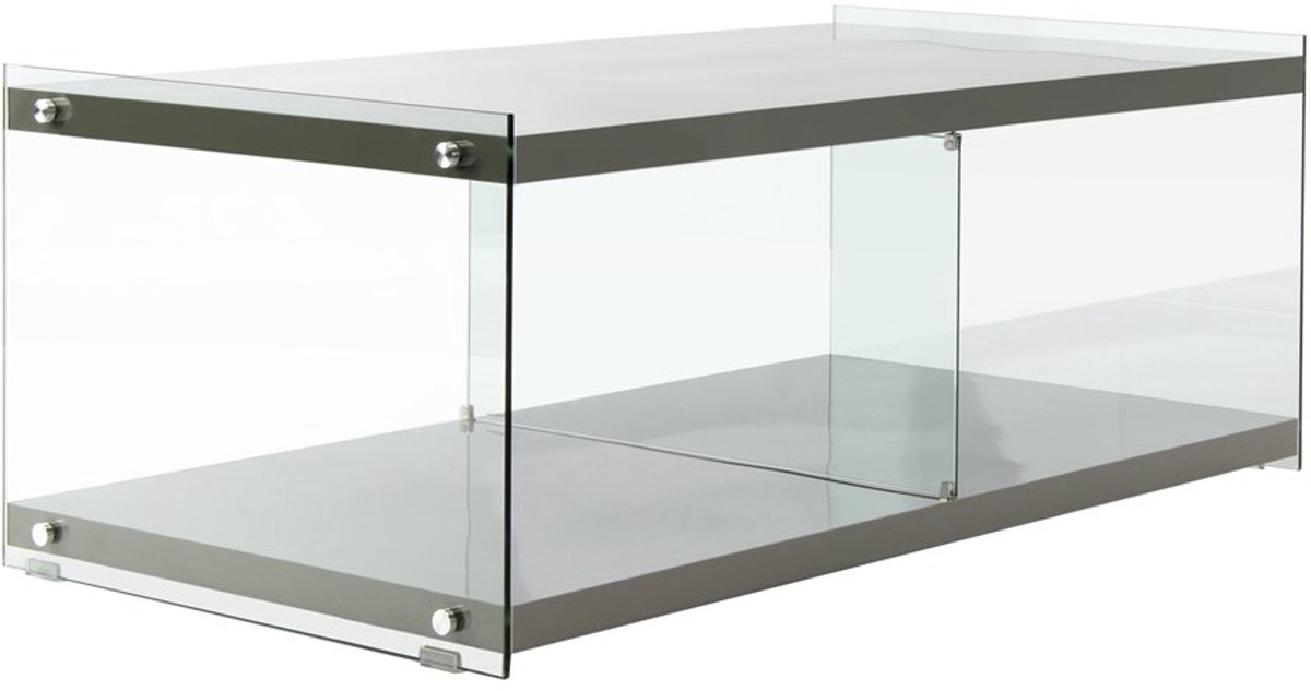 Padiro tv-meubel 120 x 120 x 45 x 60 cm - grijs - rechthoekig - MDF en gehard glas