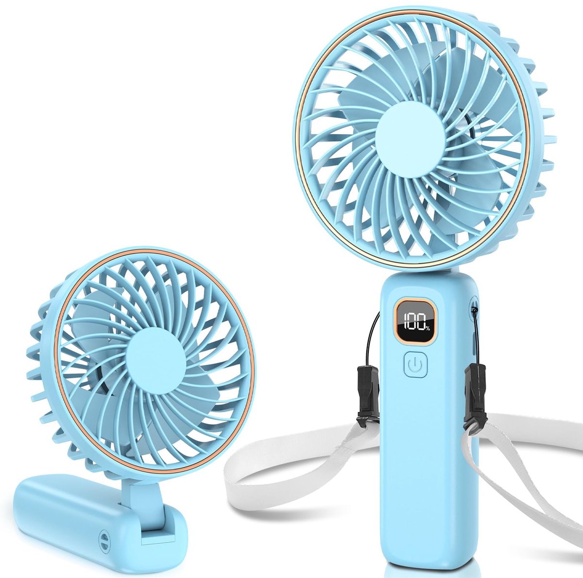 Handventilator 6 Snelheden - Oplaadbare 4000mAh Batterij - Stil en Compact - Ideaal voor Kantoor en Reizen - ShopVlot