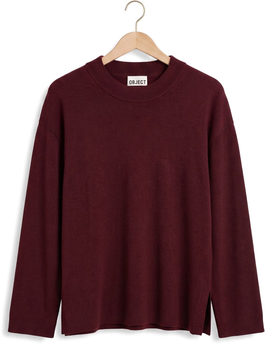 Object Objreynard L/s Lo Knit Pullover Noos Truien & vesten Dames - Sweater - Hoodie - Vest- Bordeaux - Maat S