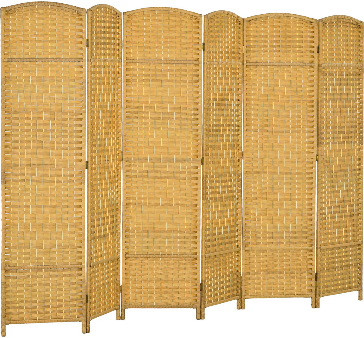 HOMCOM Roomdivider-Polypropyleen, grenenhout-270L x 1,7B x 180H cm-Naturel hout