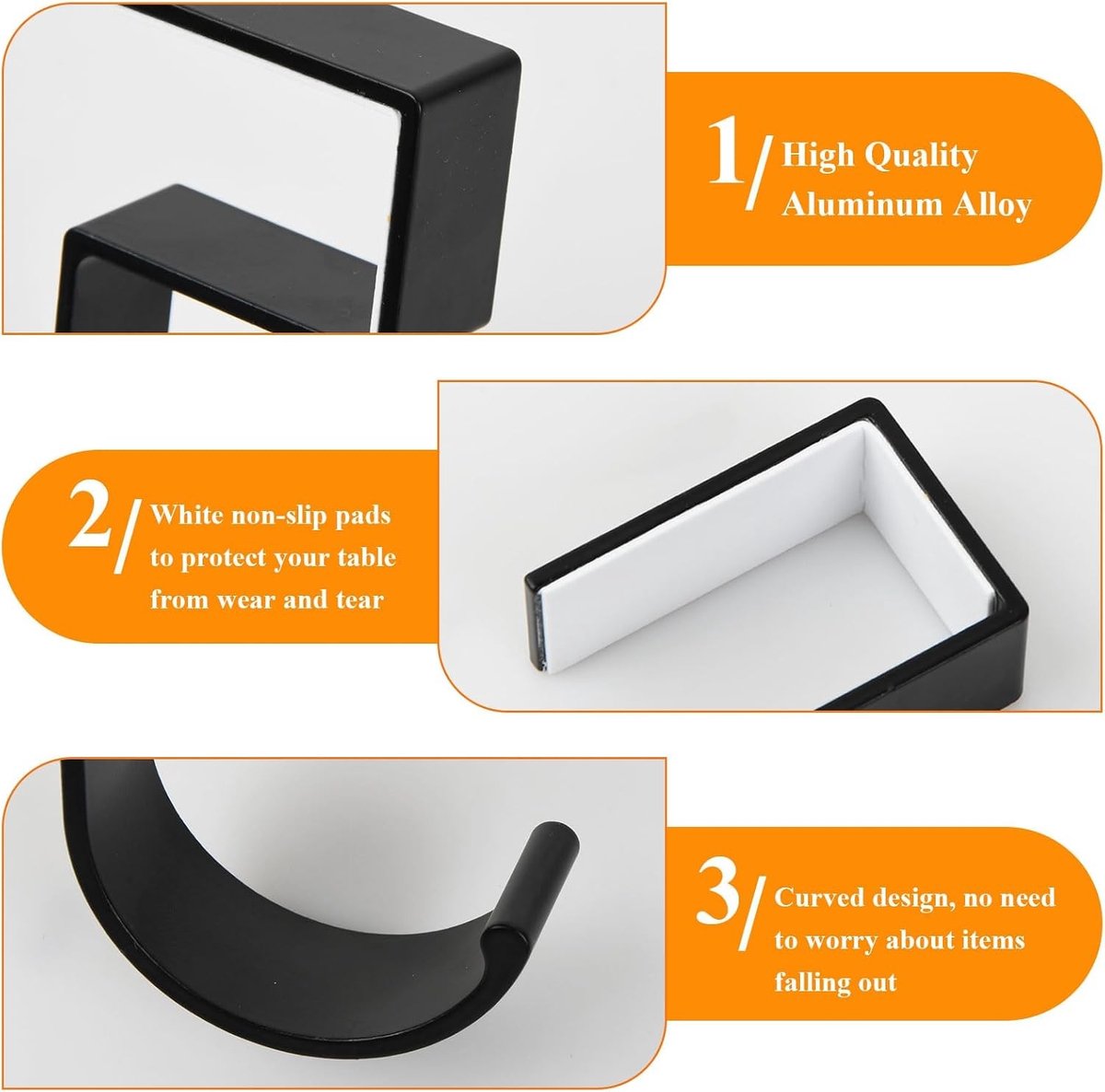 Handtas Hangers Set van 4 - Draagbare Aluminium Haakjes voor Tafel, Niet-Slip, Ideaal voor Restaurant en Kantoor