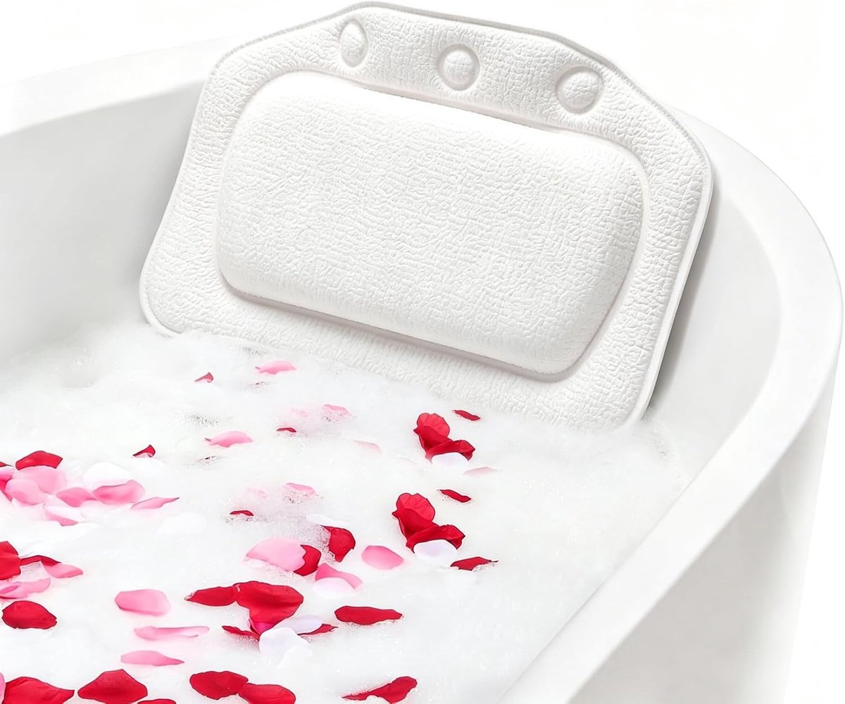 Badkussen - Wit - 31 x 21 cm - Waterdicht en Ergonomisch - Voor Ontspanning in Badkuip en Spa