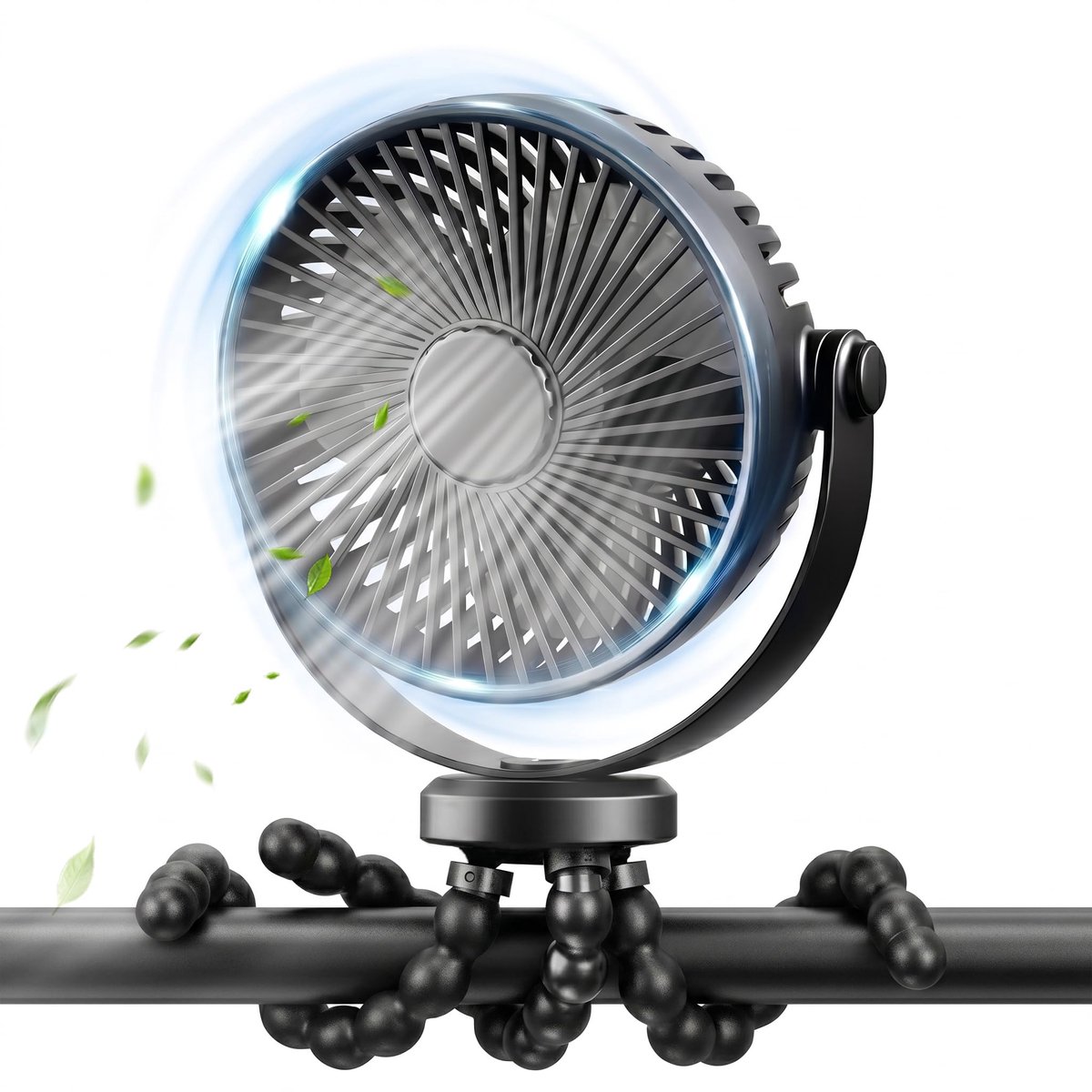 Mini draagbare ventilator voor kinderwagen - zwart - compact ontwerp - ideaal voor warme dagen - ShopVlot