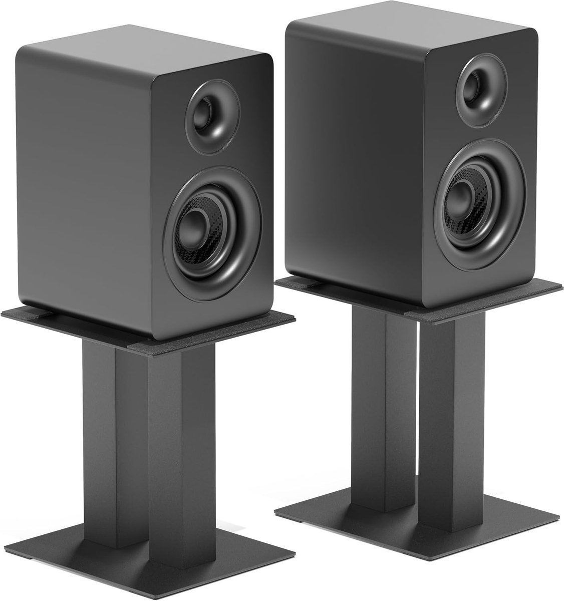 Desktop Speaker Stands met Vibration Absorption Pads tot 13kg, Ideaal voor Computer en Boekenplank, Versterk Geluid en Verminder Trillingen