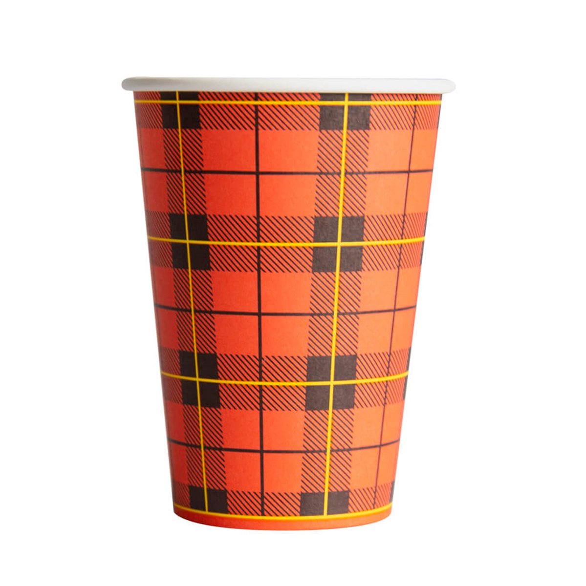 Inpakr Scotty Koffiebekers - 2500 Stuks - 180 ml - Karton - 70 x 80 mm - Rood Geruit