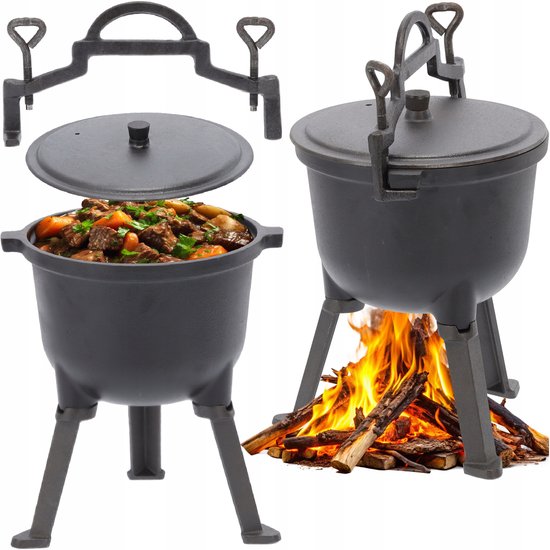 Chomik - Gietijzeren Jachtketel - 5L - Openlucht Koken — afbeelding 2