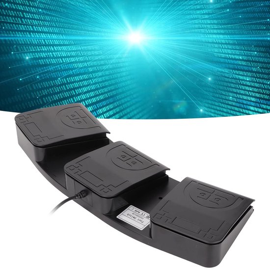 USB Voetpedaal - Voetschakelaar PC - Gaming Productiviteit - Programmeerbare Toetsen - 39 x 17 x 5 cm - Zwart — afbeelding 3