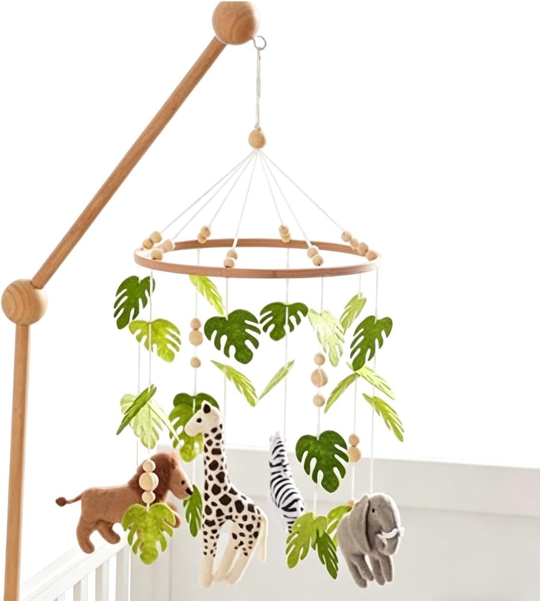 Babykamer Mobiel - Wieg Decoratie - Kind Vermaken - Robuuste Constructie - 51x24cm - Neutrale Tinten
