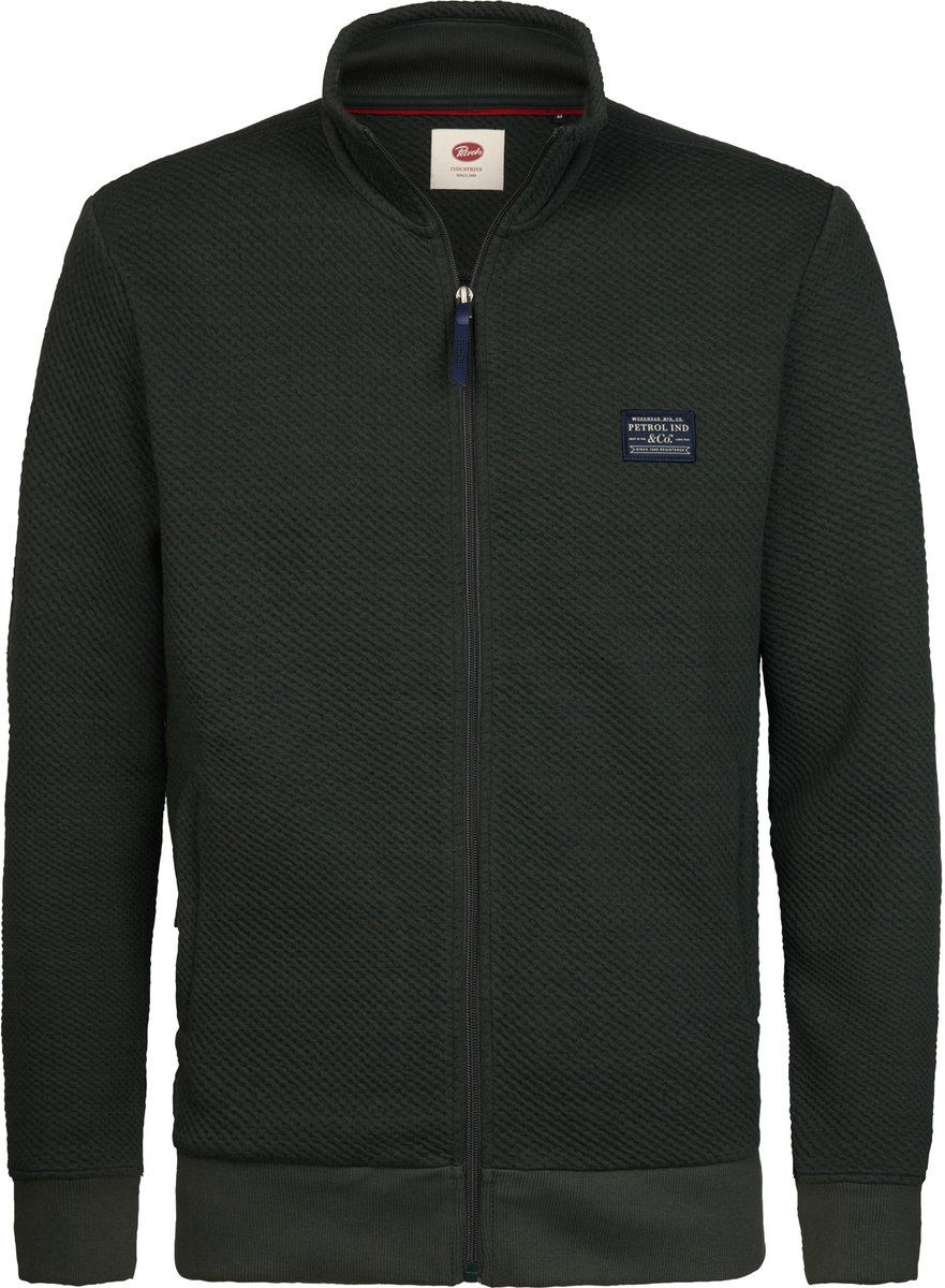 Petrol Industries - Heren Sweater met rits bij de kraag steelcrest - Groen - Maat S