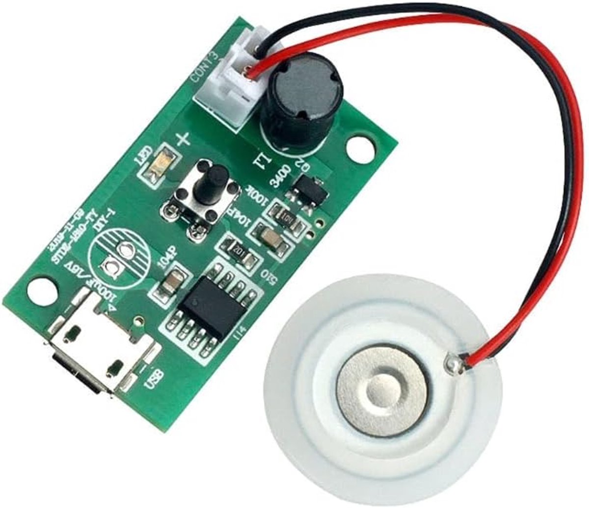 Misting Disc Module - Vernevelaar Onderdeel - Lucht Bevochtigen - Lage Dielektrische Verlies - 3.5 x 1.9 cm - Zilver