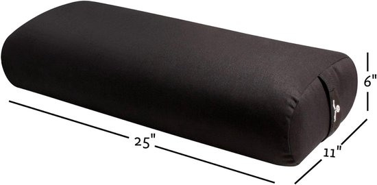 Yoga Bolster - Steun Kussen - Ontspannende Yoga - Stabiele Platte Zijden - 5 Pounds - Zwart — afbeelding 4