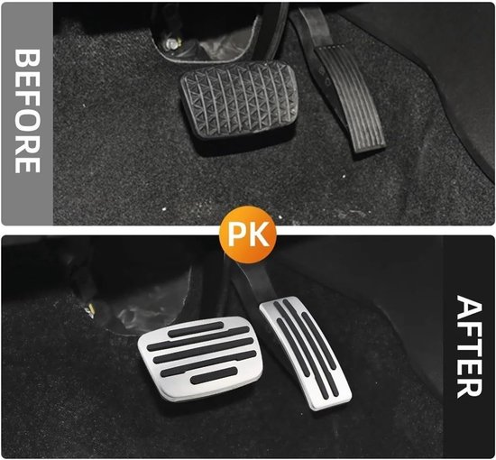 Pedaalhoezen Auto - Remgas Pedaal - Veiliger Rijden - Antislip Oppervlak - Set van 2 - Zilver — afbeelding 4