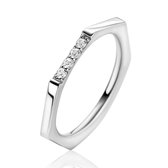 Bague d'extension ZINZI en argent tube lisse hexagone 2mm sertie de zircones blanches ZIR2492