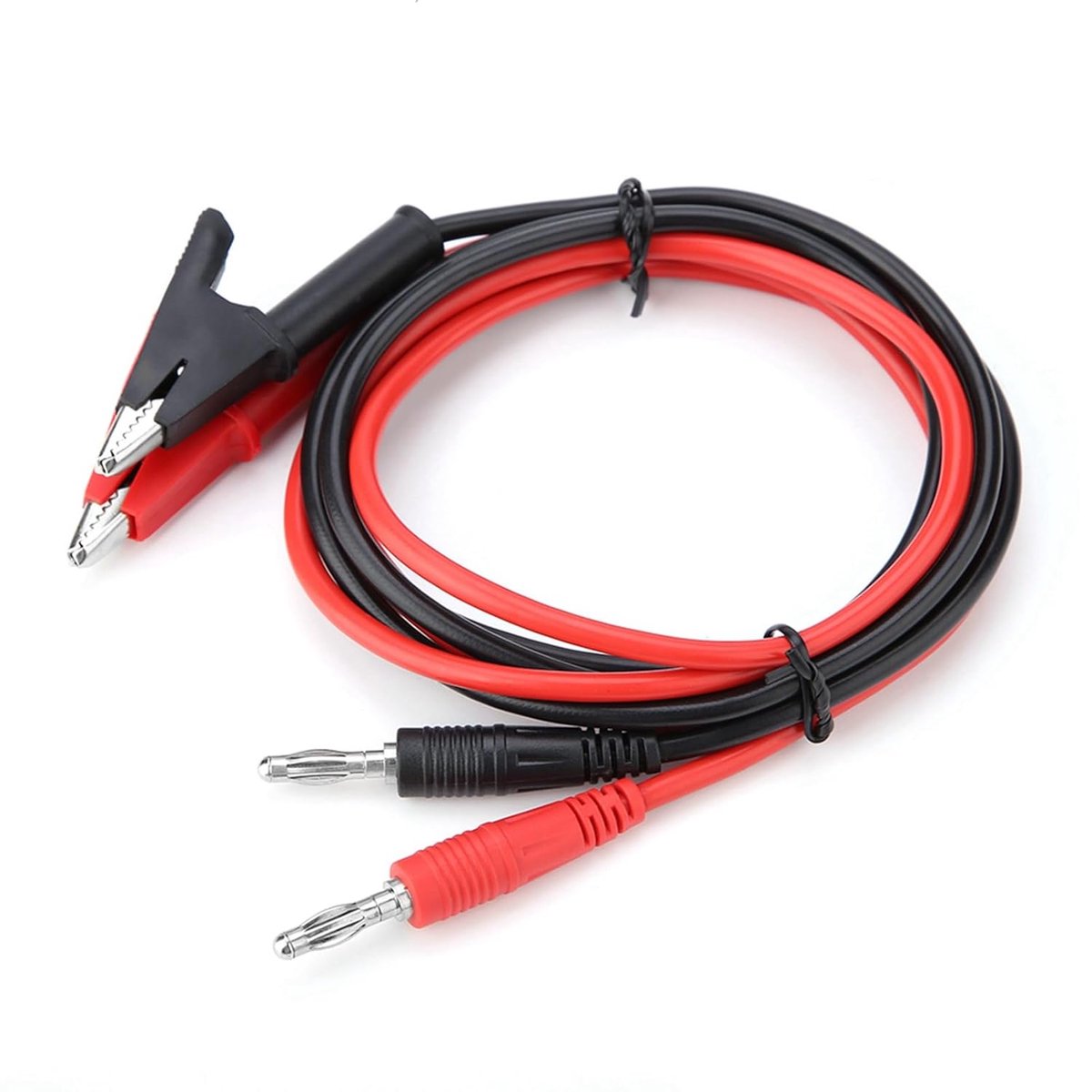 Testkabels met Krokodillenklem - Meetkabels Elektrische kabels - Elektrisch testen - Massieve koperen leidingen - 1045 cm - Rood en Zwart
