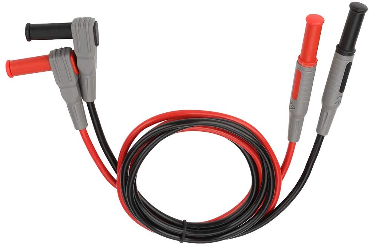 Bananenstekker Meetsnoer - Testkabel Multimeter - Elektronica Testen - Flexibele Siliconen Draad - 100 cm - Rood Zwart