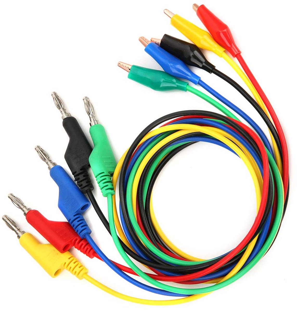 Testsnoer Set - Meetkabel Multimeter - Elektrisch Testen - Stapelbare Bananenstekker - 1 Meter - Gekleurd