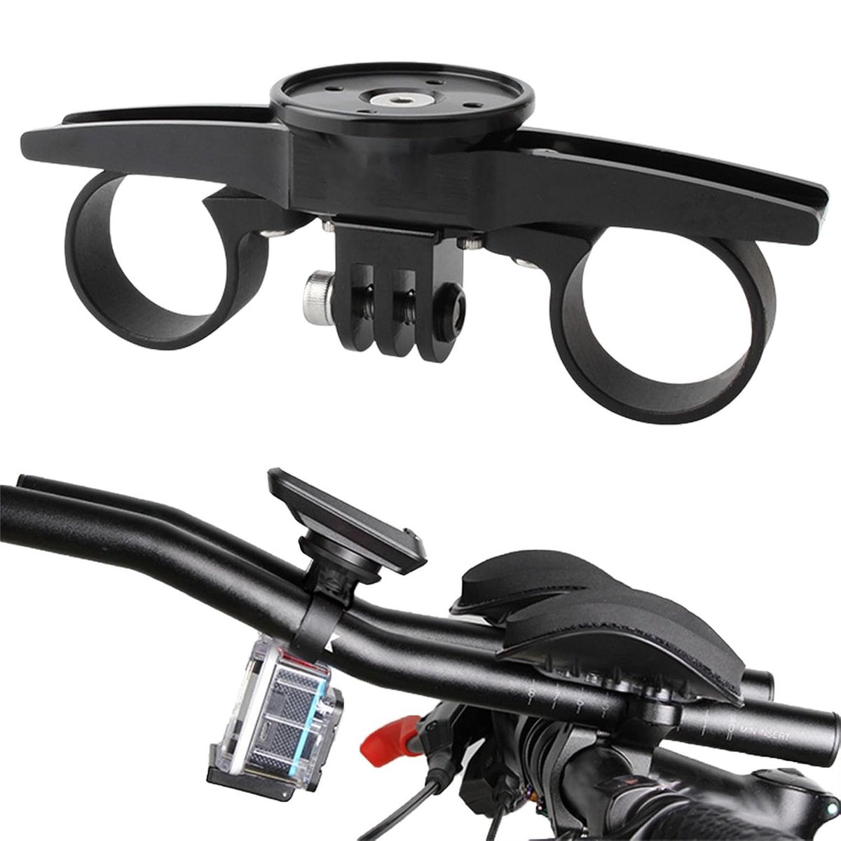 Fietsstuurhouder - Fietscomputer houder - Fietsaccessoires monteren - Telescopisch design - 70-135 mm - Zwart