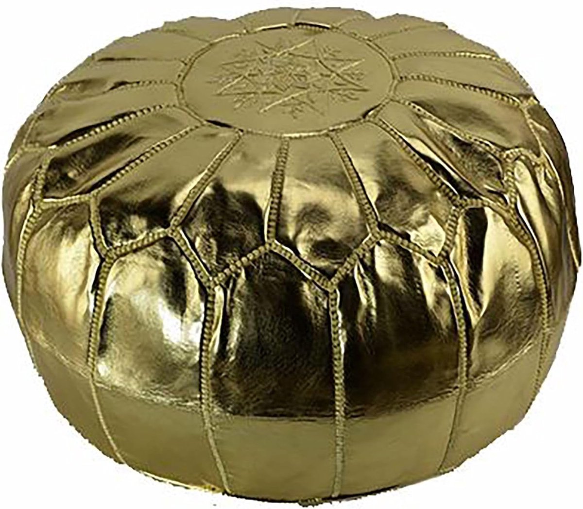Marokkaanse Poef - Voetenbank Leer - Woonkamer Decoratie - Handgemaakt Leer - 55x55x30 cm - Bruin