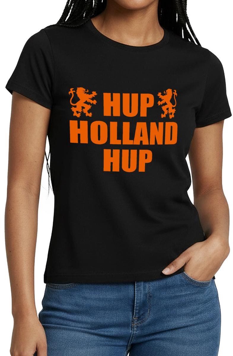 Nederland Voetbal Shirt Hup Holland Hup T-Shirt Dames