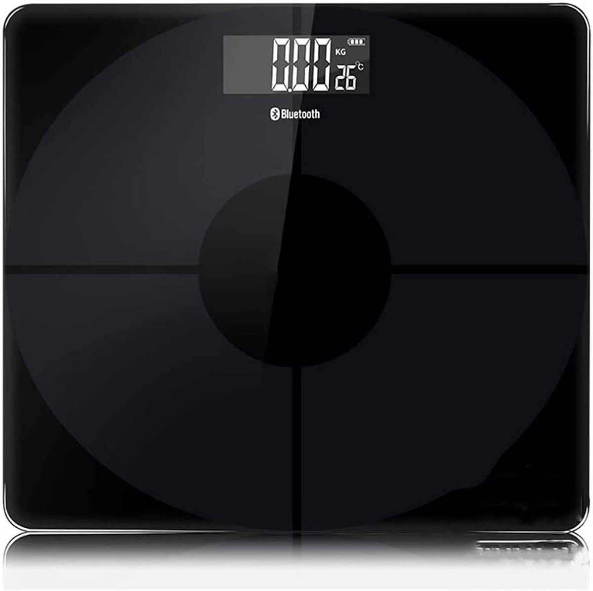 Digitale Personenweegschaal - Badkamerweegschaal Gezondheid - Gezondheid Monitoren - Hoge Precisie Sensoren - 180 kg - Zwart