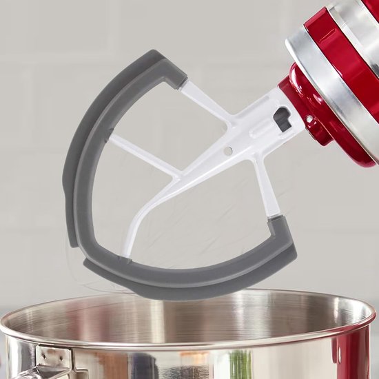 Platte Rand Klopper met Siliconen Rand voor 6 Quart Komm Mixer - Efficiënt Beslag Mengen en Schraper van Merkloos — afbeelding 3
