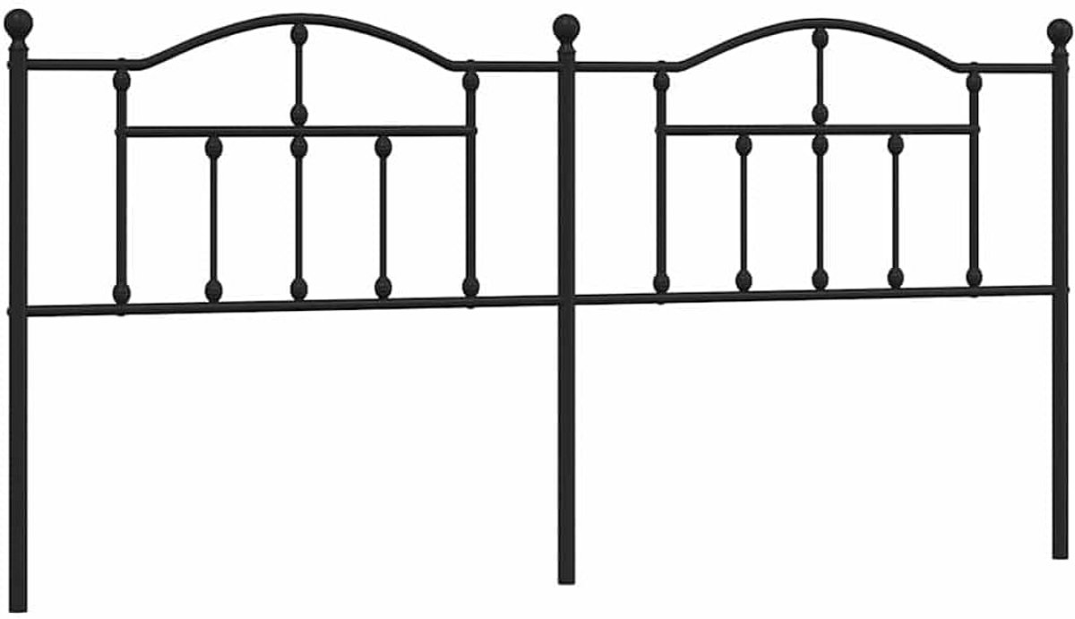 Hoofdeinde Metaal - Bed Hoofdsteun - Ontspannen Lezen - Robuuste Stalen Frame - 200 cm - Zwart
