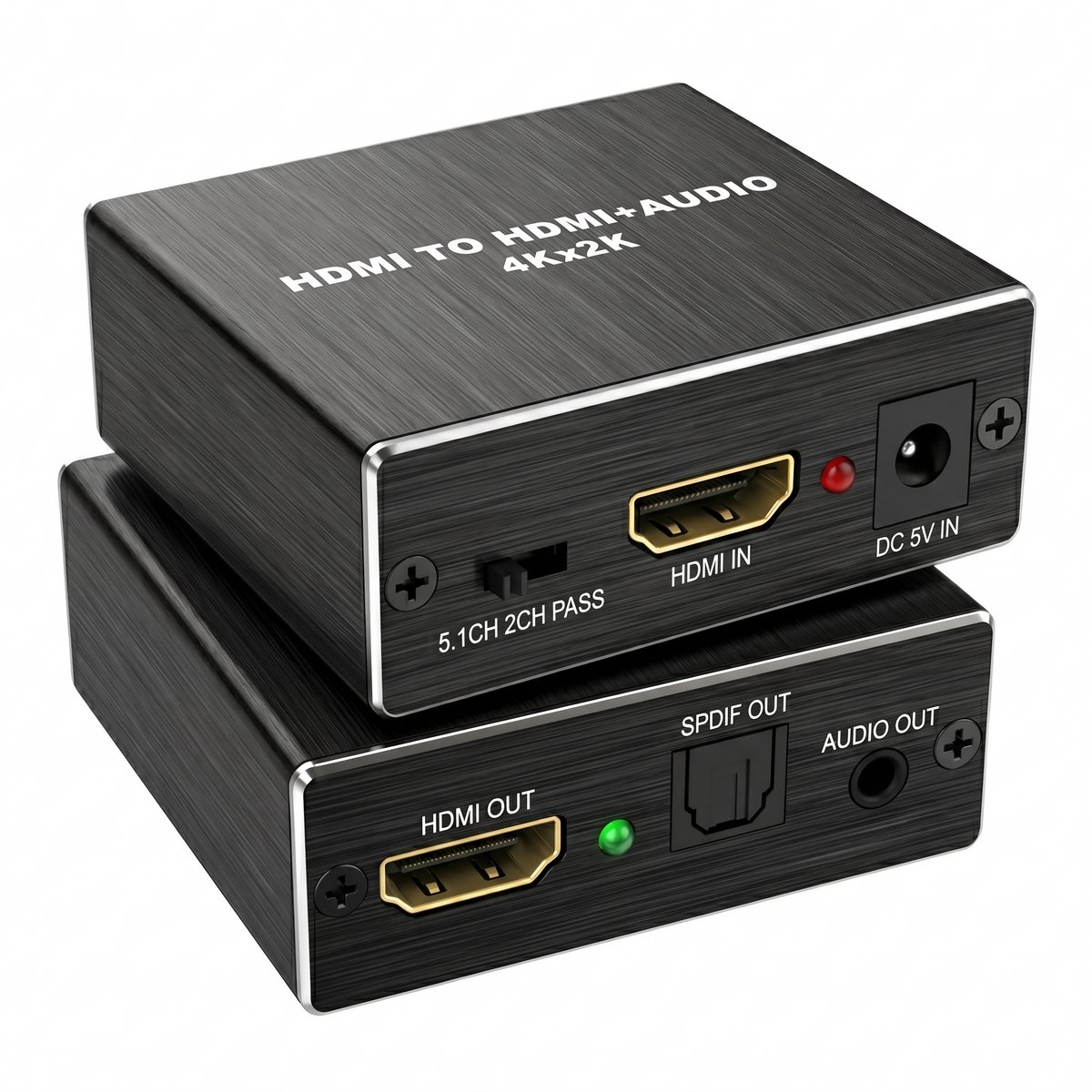 Fokelyi HDMI Audio Extractor 4K - Audio Converter - 4K x 2K Converter - audio splitter - 3.5mm Audio - Optische Toslink - Audio Uitgang