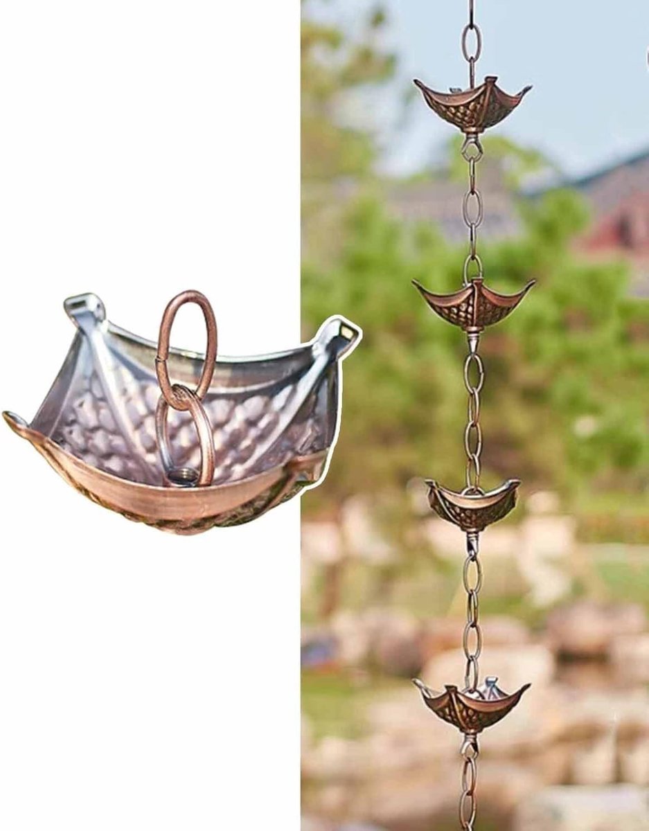 Decoratieve Regenketting - Regenwaterketting Dakgoot - Waterafvoer Versieren - Japanse Stijl - 1 meter - Gegalvaniseerd