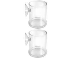 Visvoerring Set - Aquarium Voerbakje - Vissen Voeren - Voorkomt Verspreiding - 2 Stuks - Transparant