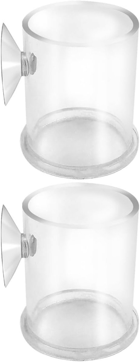 Visvoerring Set - Aquarium Voerbakje - Vissen Voeren - Voorkomt Verspreiding - 2 Stuks - Transparant