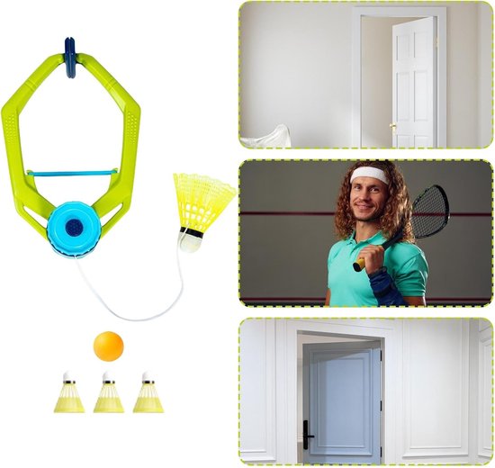 Badminton Trainer - Solo Oefen Set - Vaardigheden Verbeteren - Verstelbaar Rebound Systeem - 1 Trainer 3 Shuttle - Zwart — afbeelding 5