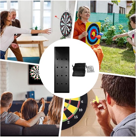 Houten dartstandaard - Wandhouder organizer - Darts opbergen - 12 gaten - 41 x 10 cm - Houtkleur van houten — afbeelding 4