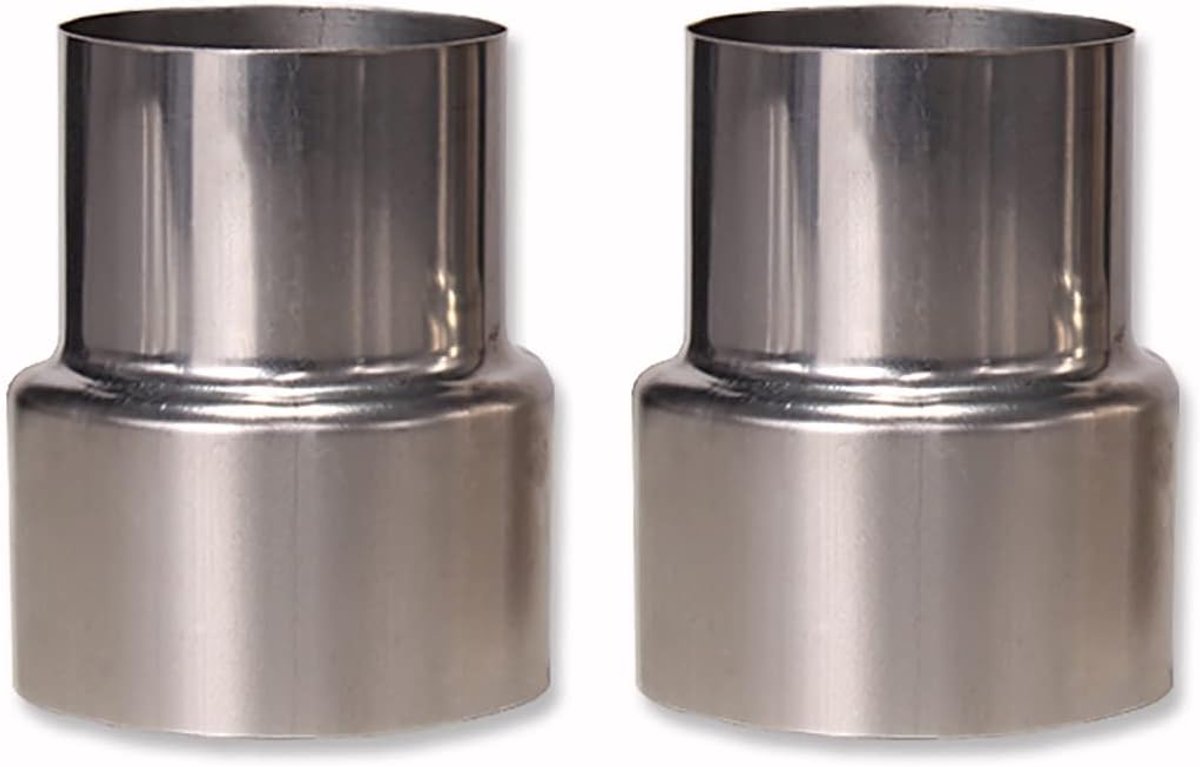 Rookkanaal Verloopstuk - Schoorsteen Adapter - Verbinding Maken - Roestvrij Staal - 110mm-100mm - Zilver