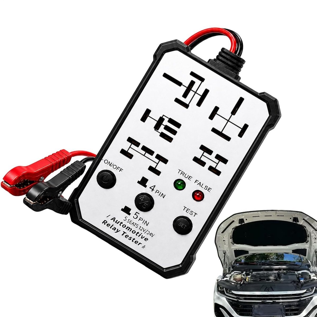 Auto Relaistester - Circuit Inspecteur - Voertuig Diagnose - Geïntegreerde Indicatielampjes - 115*72*26cm - Wit