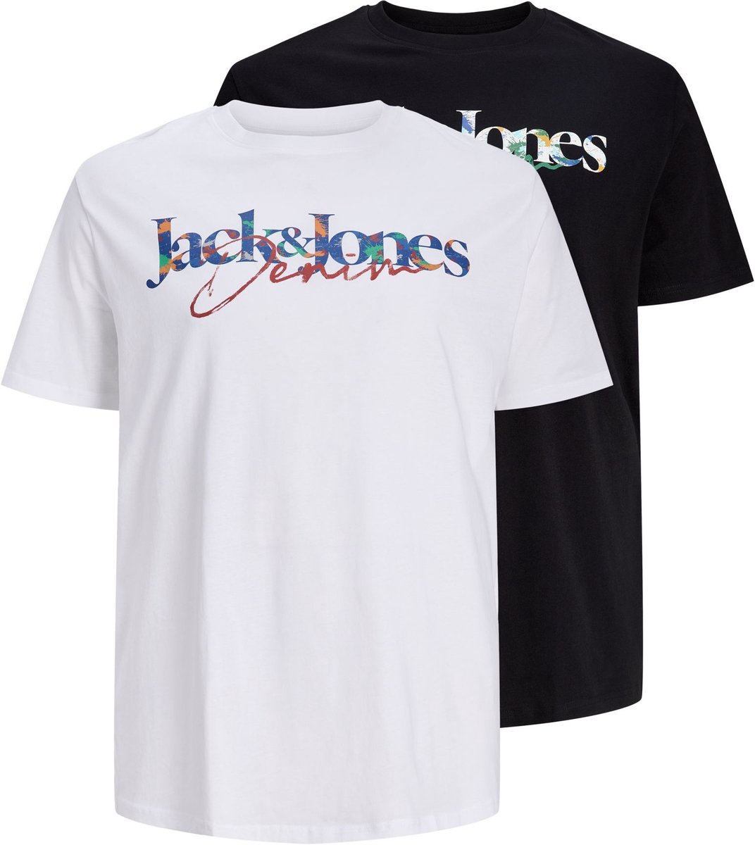 JACK & JONES PLUS- JJTOM TEE SS CREW NECK 2PK MP PLS - Heren - T-shirt