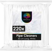 Een verpakking met 220 witte pijpenragers van 30 cm lang.