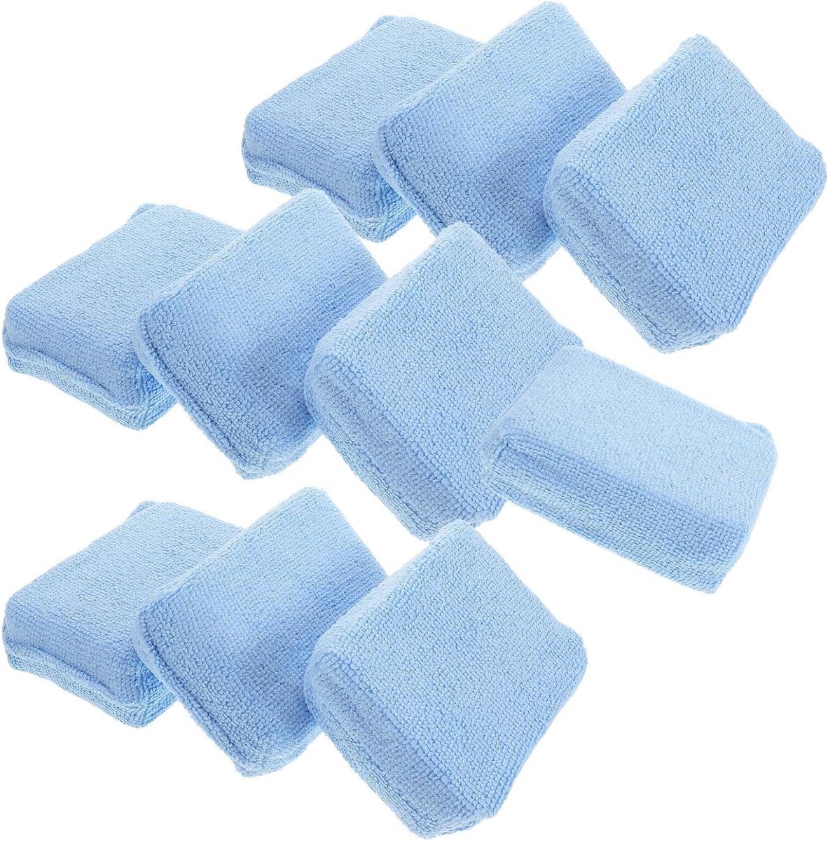 Reinigingsdoekjes Set - Polijstblokken Applicator - Auto Onderhoud - Geoptimaliseerde Vorm - 10 Stuks - Hemelsblauw