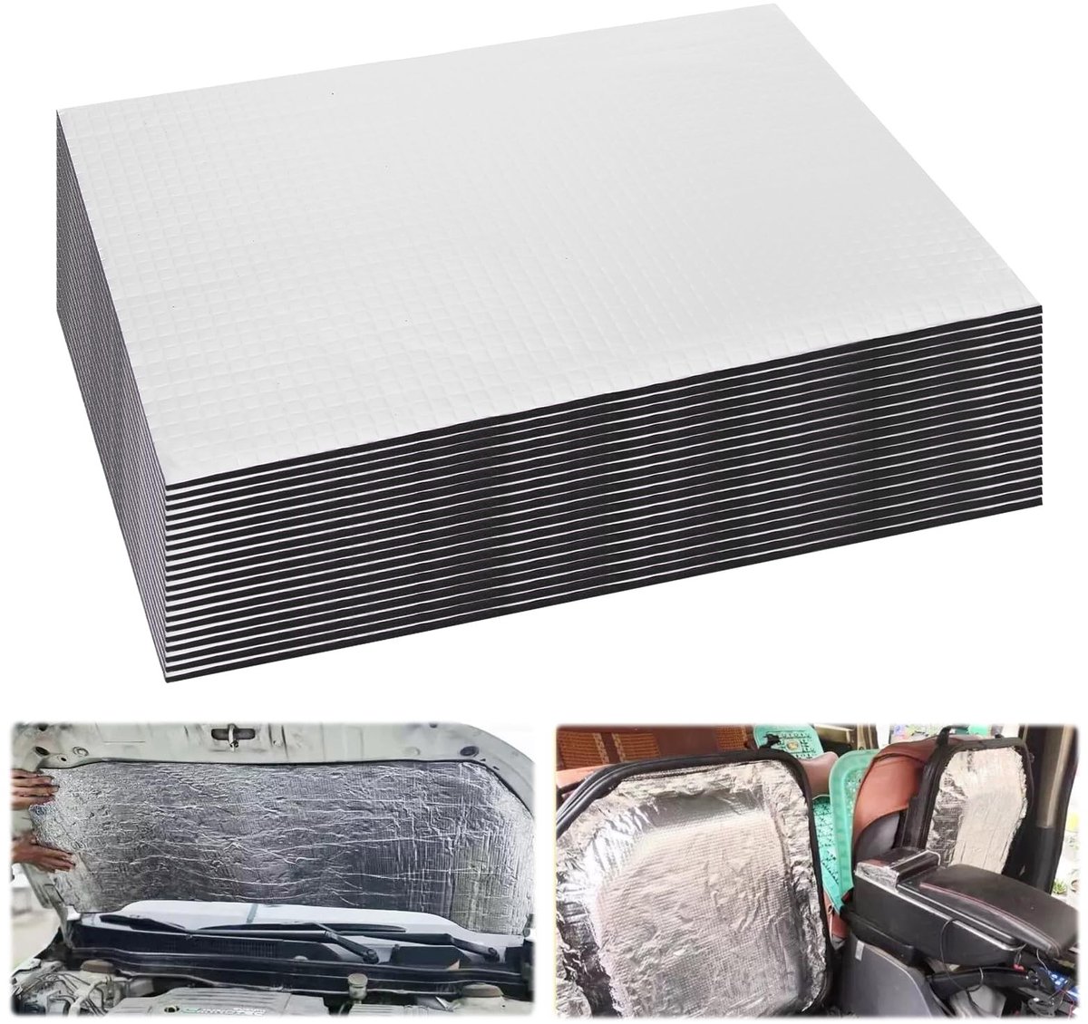 Dailygoods - YUE QIN Isolatiemat, 20 stuks, 18 x 25 cm, 5 mm, geluidsisolatiemat, zelfklevend, geluidsisolatie, mat, vuurvast, vochtbestendig, waterdicht, voor motorkap, dak, deuren, laarzen