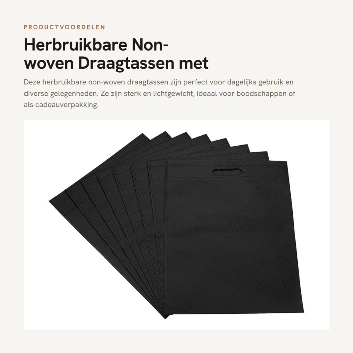 Dailygoods- Tote Bag Herbruikbaar - Draagtas voor Huwelijksfeesten - Lichtgewicht en Scheurvast - Multifunctionele Shopper - Handvatten voor Gemak