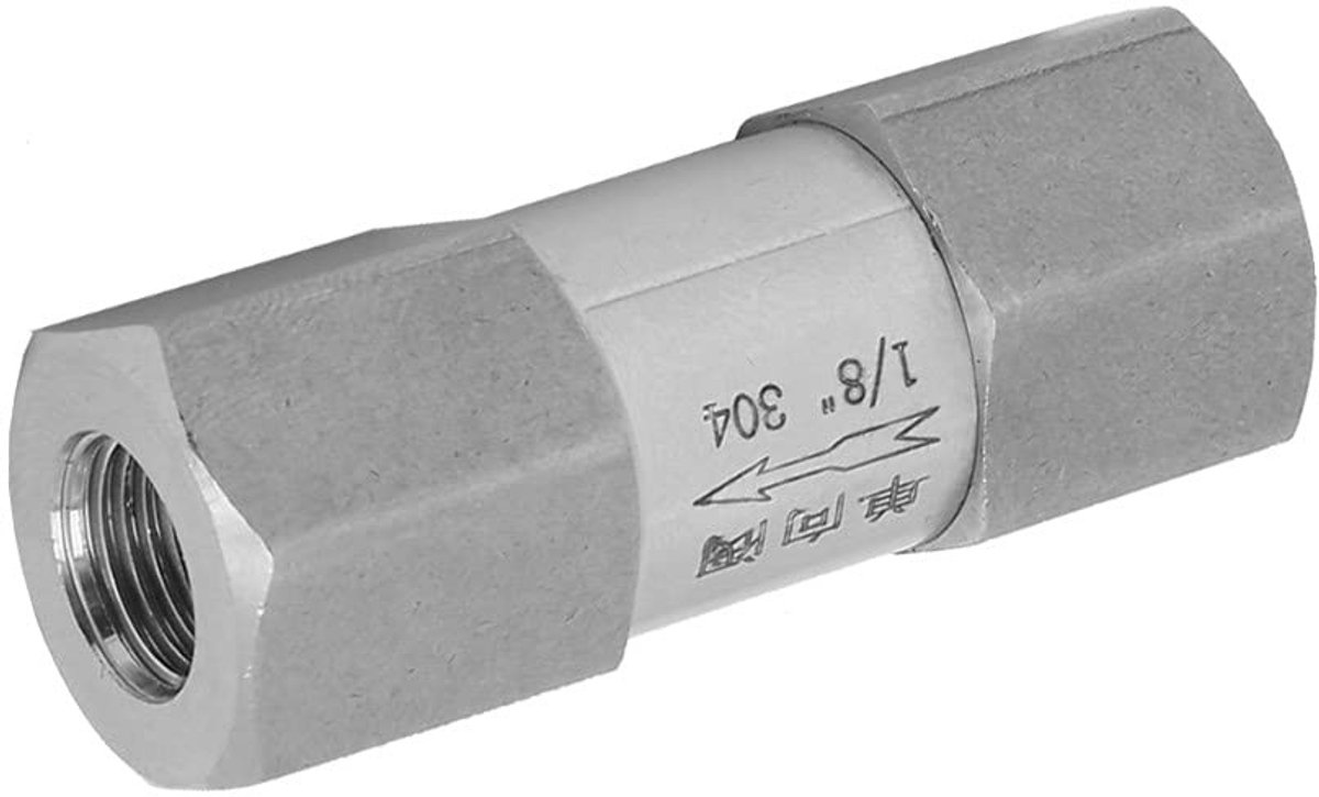 Dailygoods- Terugslagklep 304 Roestvrij Staal - Schroefdraad 1/8 inch/1/4 inch/3/8 inch/1/2 inch - Schokbestendig - Hoge Druk/Temperatuur - Antislip Aansluiting - Klanttevredenheid Gegarandeerd - Ventiel