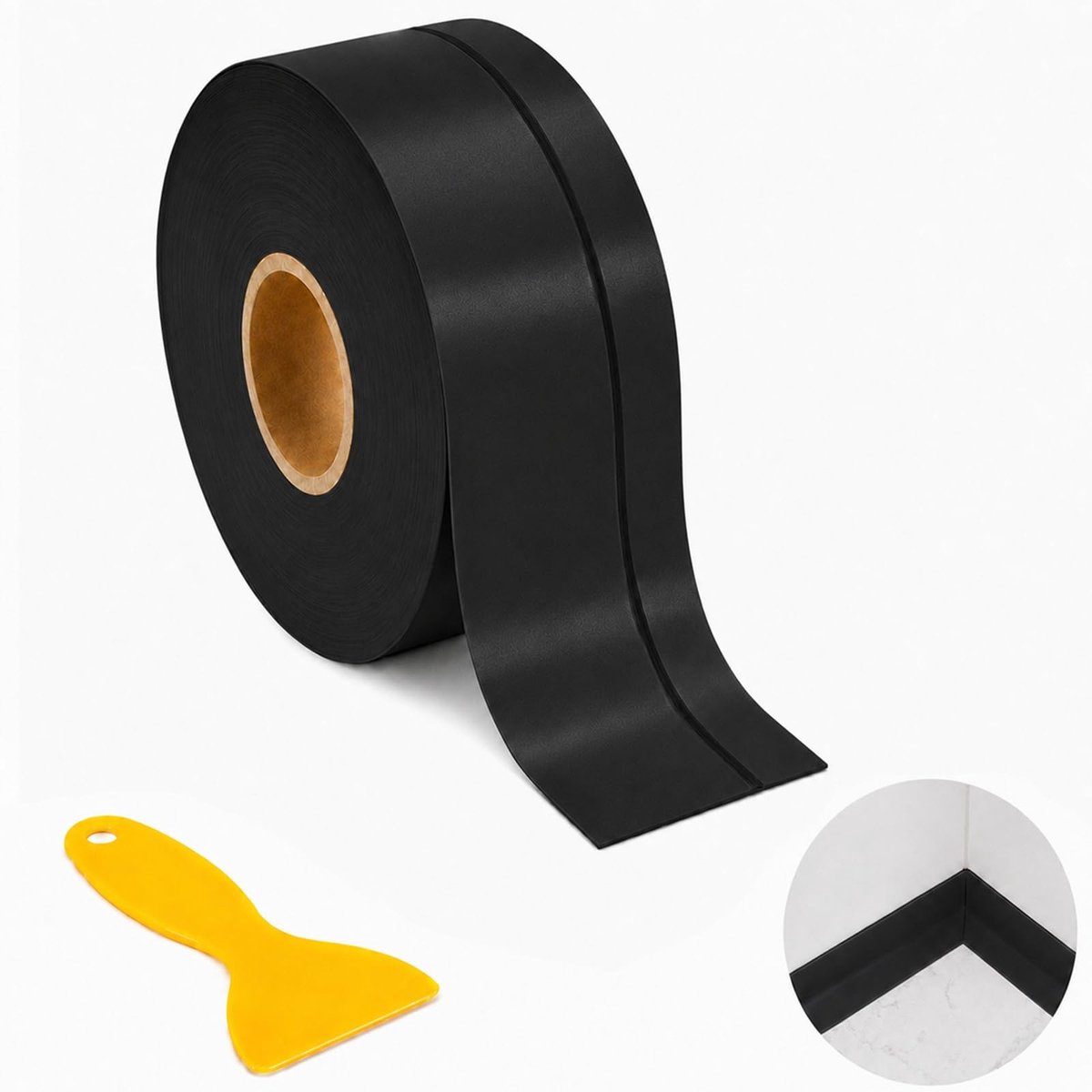 Dailygoods- Zachte Plint Zelfklevend - PVC Plint - Flexibele Afdichtlijst - L-profiel - 50 mm x 20 mm - Duurzame Afdichting - Afdichtingstape