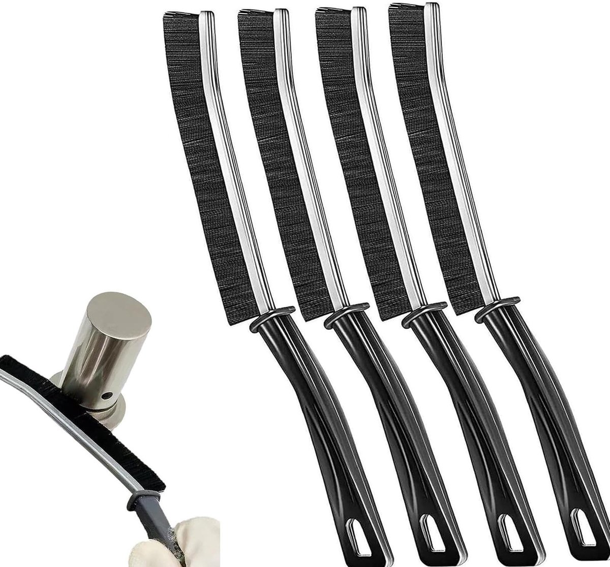 Dailygoods - Kloofreinigingsborstel, harde geborstelde Crevice Cleaning Brush, multifunctionele voegenreinigingsborstel, borstel-pleisterset voor dieptereiniging, voor tegelvloeren, badkamer, keuken en huishouden