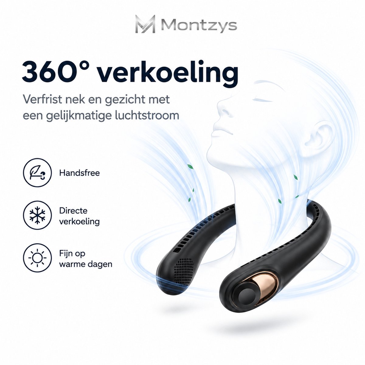 Twenty4seven® Nek Ventilator Pro - Draagbare Nekventilator met Koeling - Mini Nek Fan - Gezichtsventilator & Handventilator - Portable Neck Fan — afbeelding 5