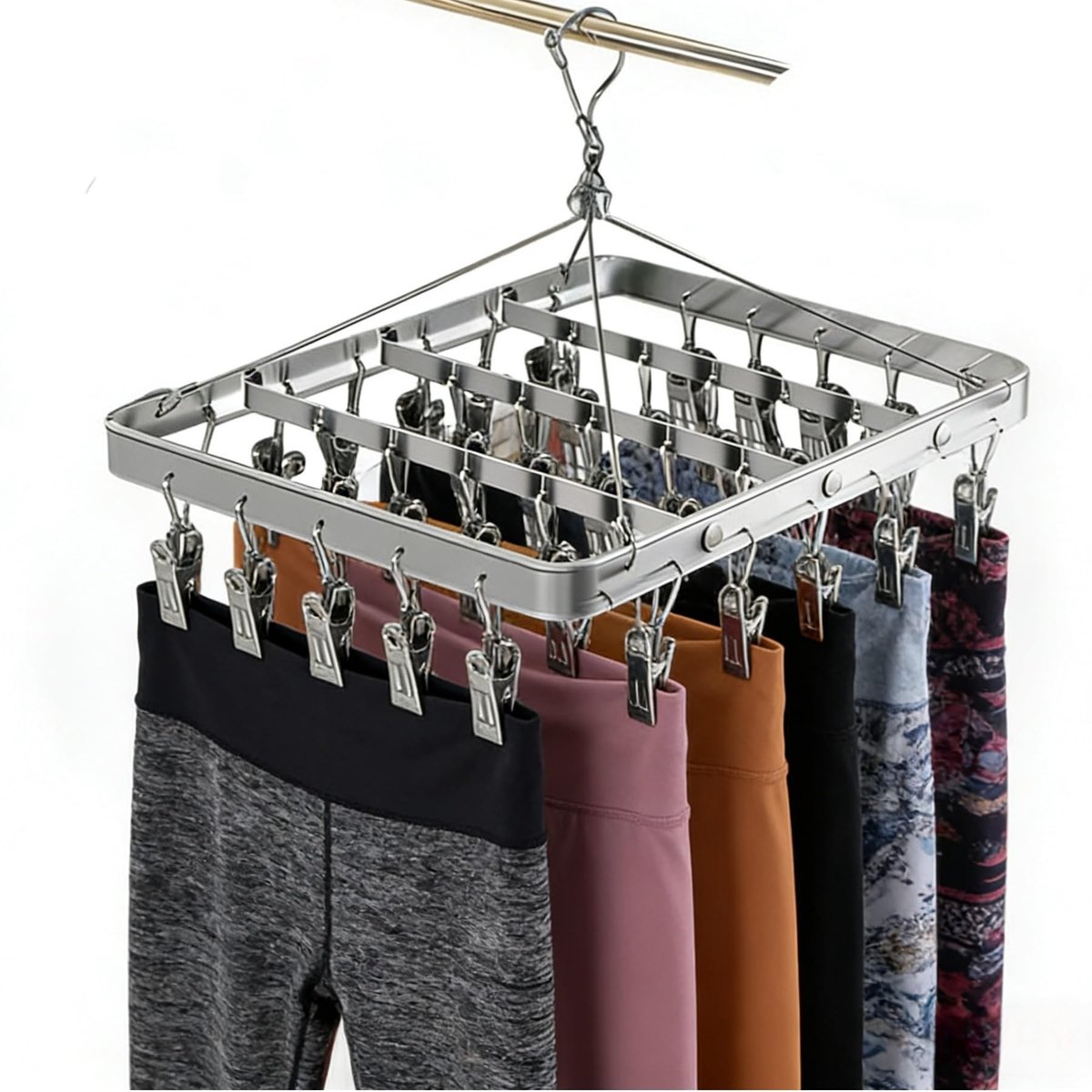 Dailygoods- Ondergoed Hanger 36 Clips - Opvouwbare Drooghanger - Winddicht Haak - Heavy Duty Metalen - 360 Graden Draaiend - Kast Organisatie - Wasdroogrek