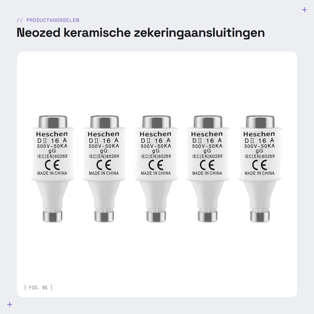 Dailygoods - Neozed keramische zekeringaansluitingen - Type 16 A - Bescherming van kabels - 500 VAC - Type gG - Betrouwbare veiligheidsoplossing -...