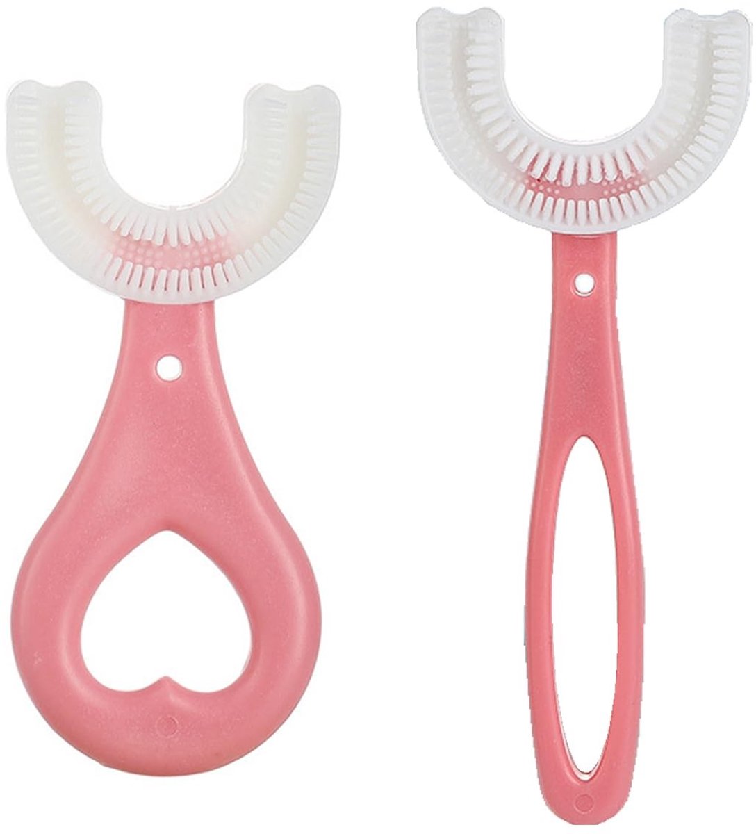 Dailygoods- Tandenborstel U-vormig - Siliconen Borstelharen - Massagetandvlees - Voor Kinderen 2-12 Jaar - Draagbaar - Veiligheidswaarschuwing - Kindertandenborstel