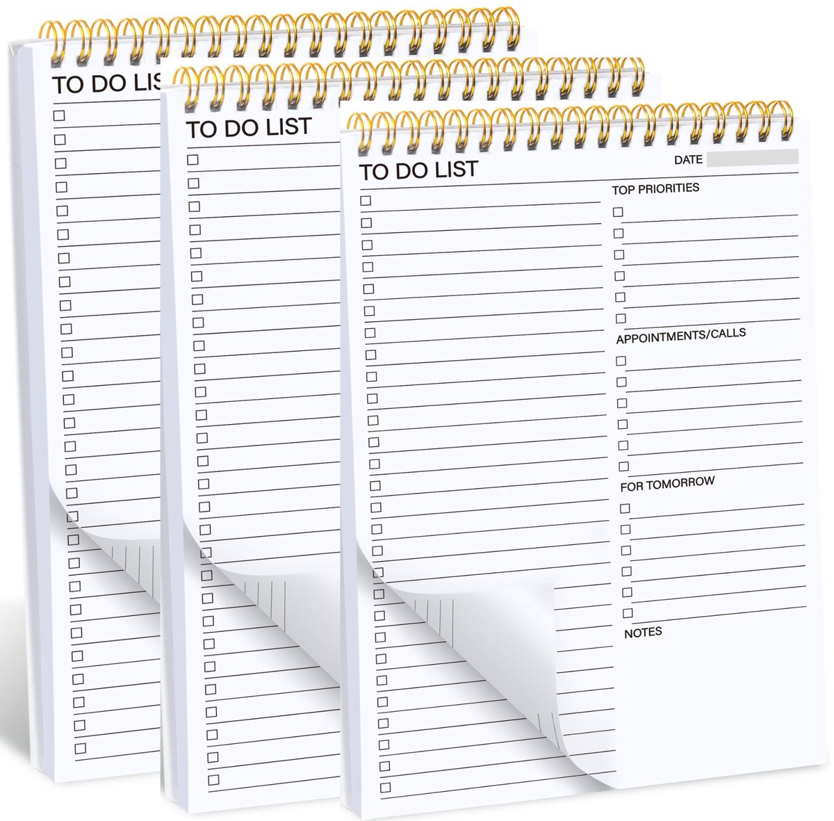 Dailygoods- To-do Lijst 3 Stuks - Notitieblok - Kladblok - Memoblok - Schrijfblok - Eenvoudig Ontwerp