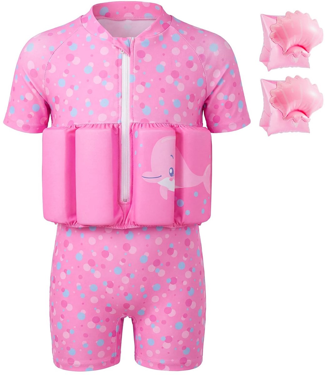Dailygoods- Zwempak met drijfhulp - Eendelig - Zwemtrainingshulp - Aanpasbare leerondersteuning - Voor baby's en peuters - Veilig en comfortabel - Zwemhulp
