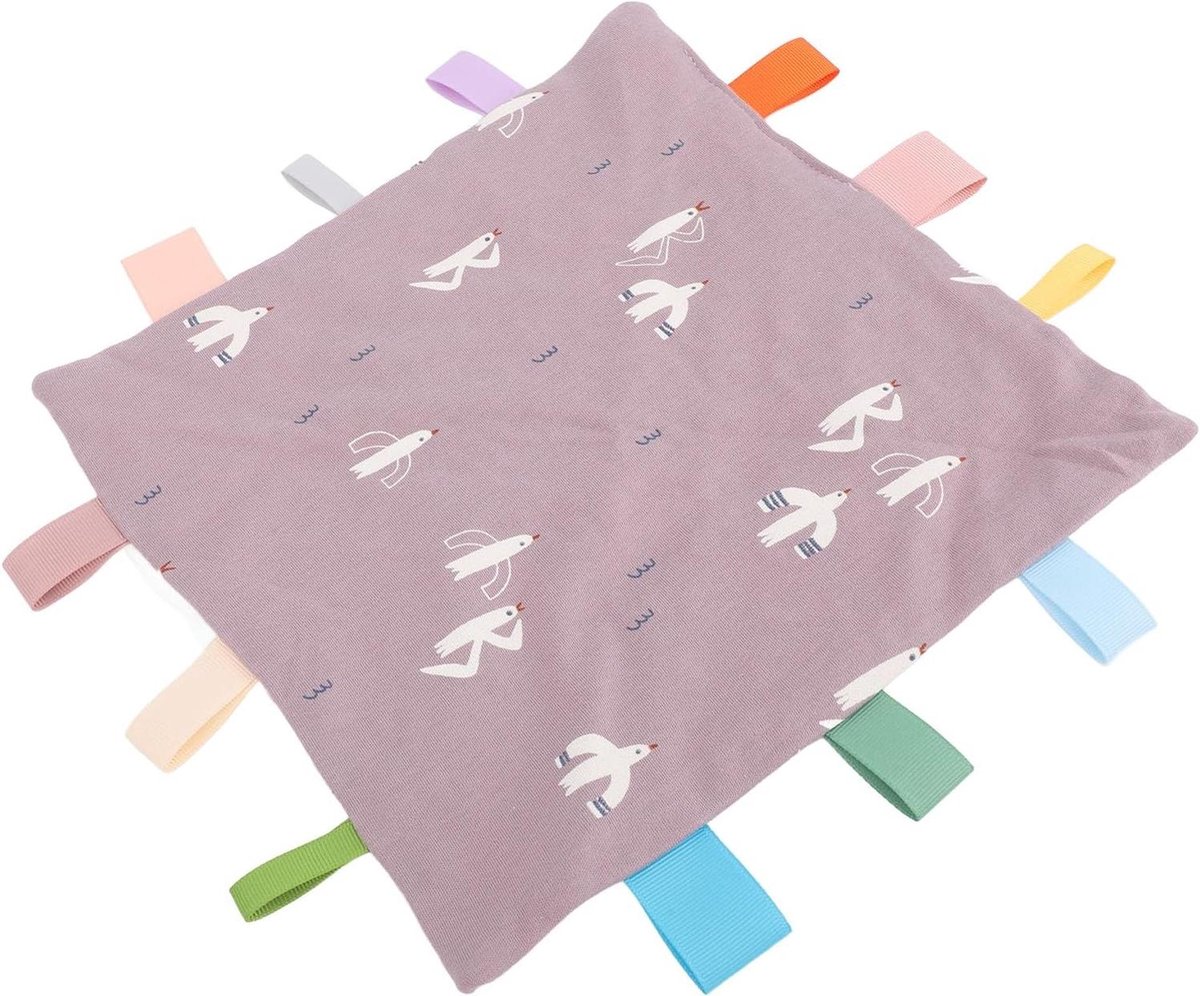 Babykalmerende Deken - Veiligheidsdeken Zacht - Kind Geruststellen - Kleurrijke Labels - Lichtgewicht - Zeemeeuw