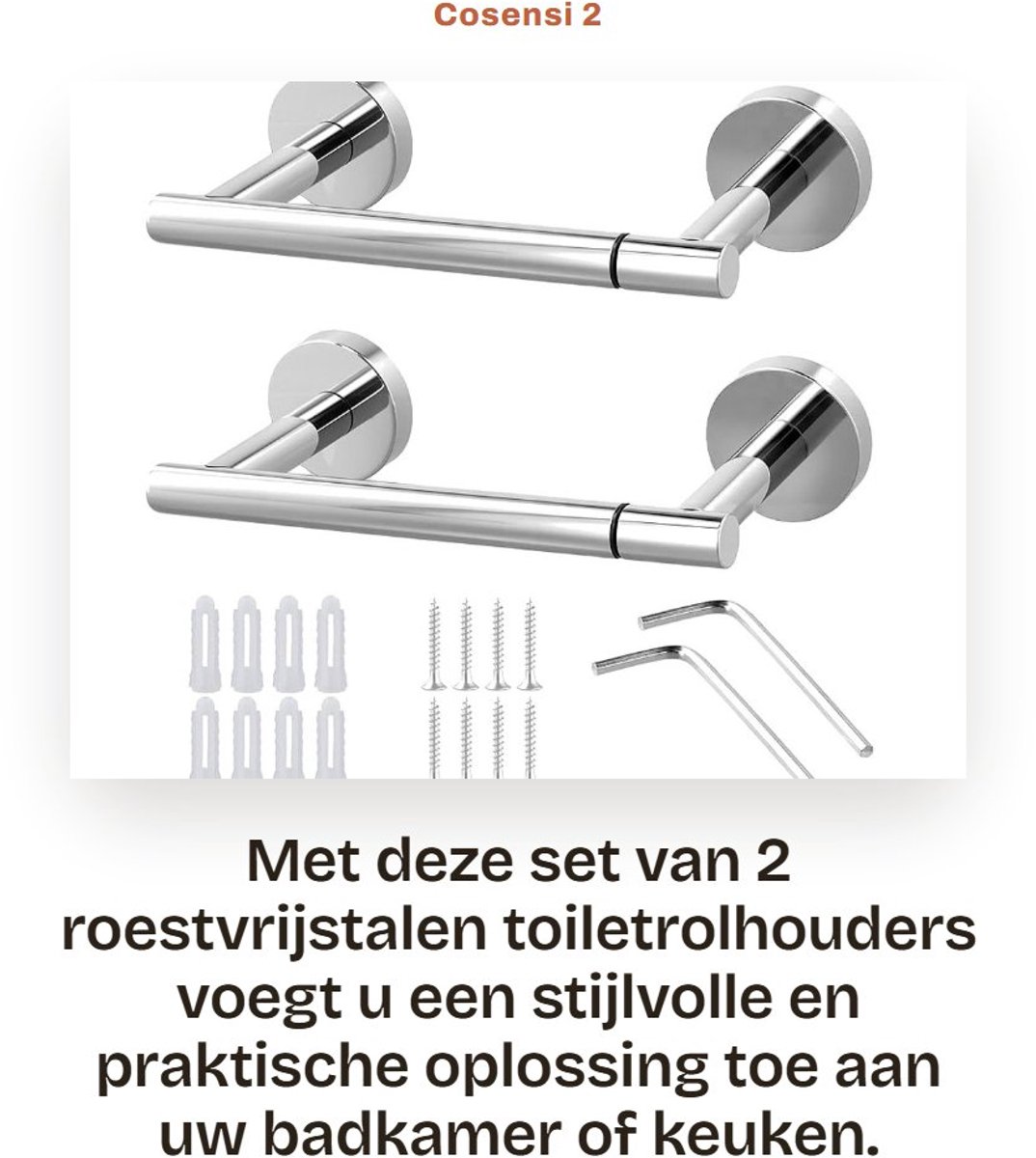 Dailygoods- Toiletrolhouder Roestvrij Staal - Dubbele Toiletrolhouder - Wandmontage - Draaibaar - 2 Stuks - 19 x 8 x 5 cm - Toiletpapierhouder